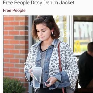 Free people denim ditsy jacket xs/s